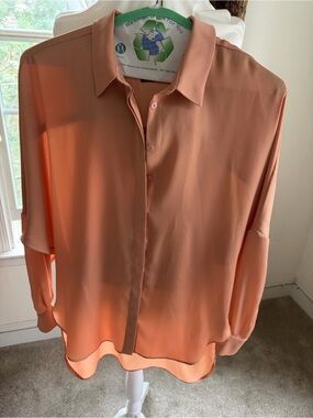 Hotel Particulier Peach Button-Front Collared Blouse